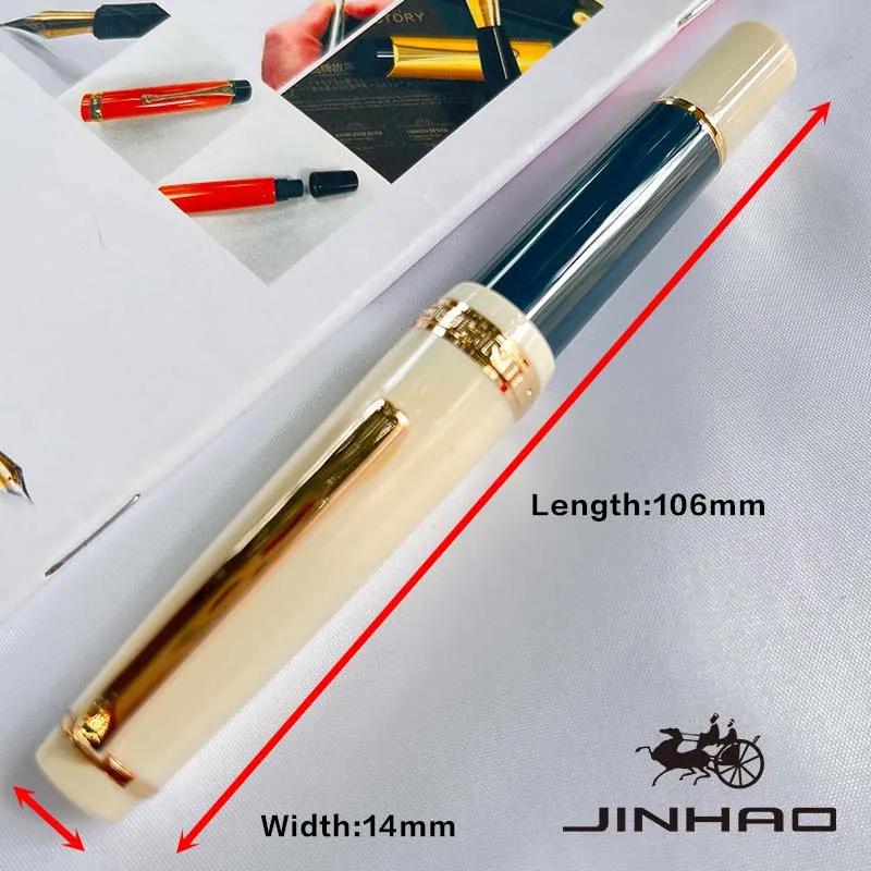 1 PCS 82 Office Stationery Classic Design Acrylic Gold Trim Mini Short Pocket Fountain Pen with Ink Converter