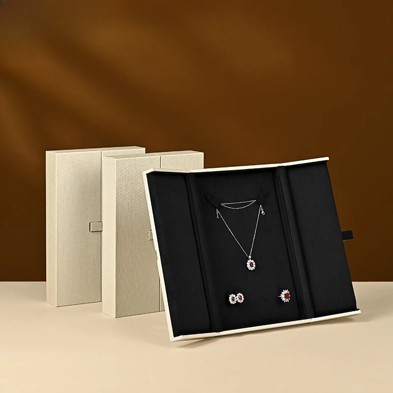 Multifunctional Bi-Fold Jewelry Box, Storage Case for Ring, Necklace, Earring & Pendant