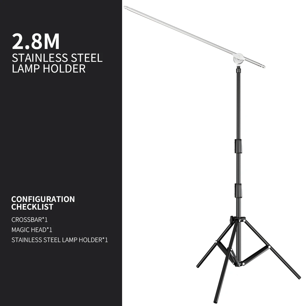 SH Stainless Steel Tripod 2.9M With Universal Wheels and Carrying Bag For Camera Youtube Live Apply To Photography Softbox Fixed