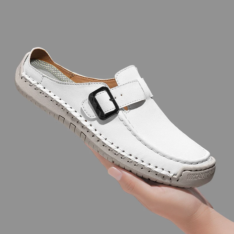 Handgefertigte Lederschuhe für Damen, bequeme Slipper, Mokassins, Wanderschuhe, Sommer, Direktverkauf