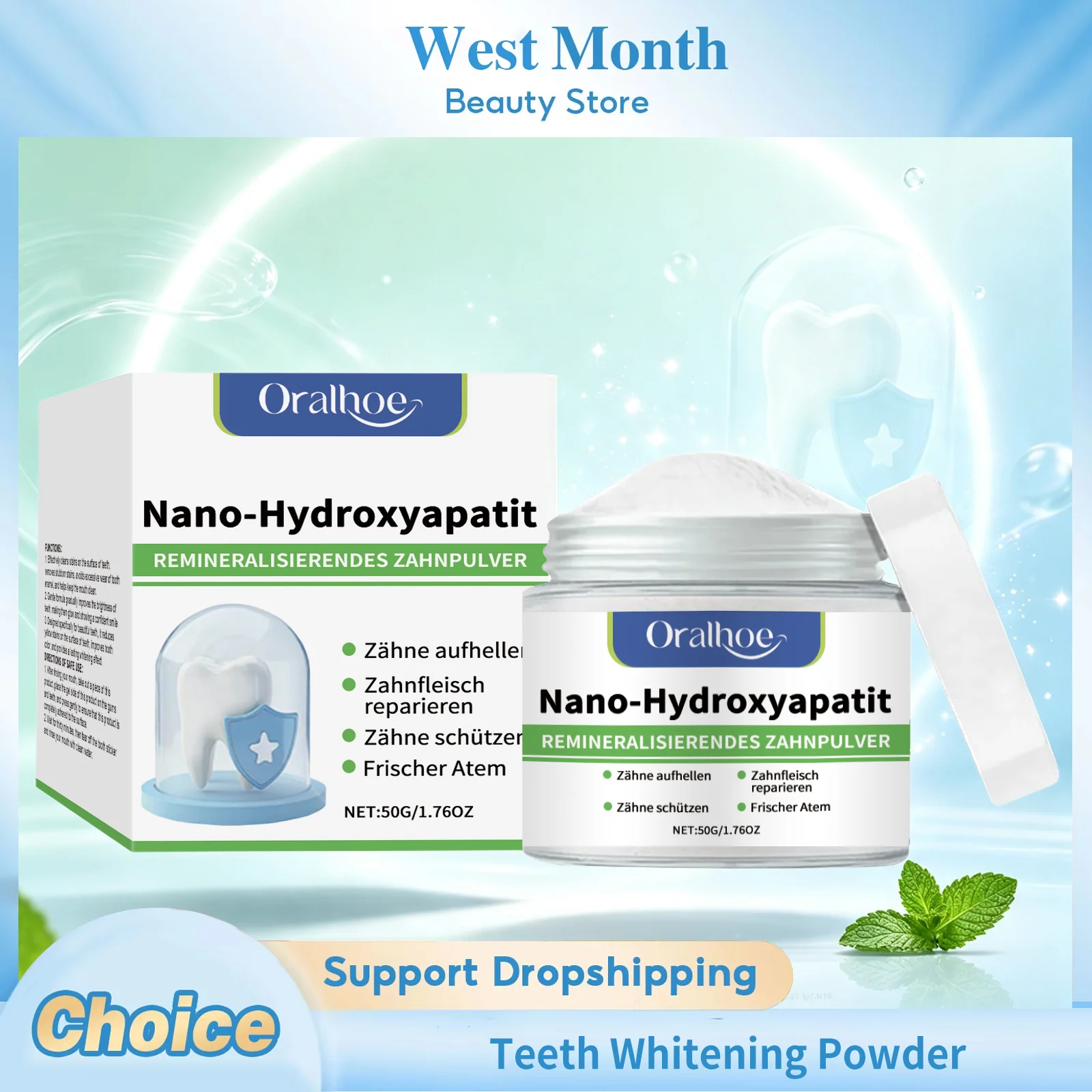 Teeth Whitening Powder - Poudre blanchissante pour les dents, nettoyage