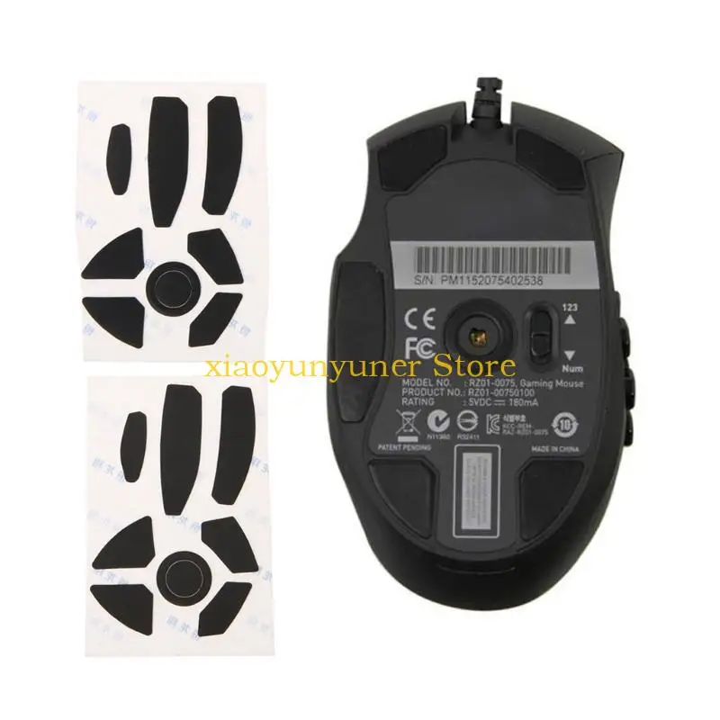 P9JB Mouse Skates Pads 2 Sets Rounded Curved Edges Mouse Feet Stickers Replacement Compatible for w/ for  Naga Ep ic Hex