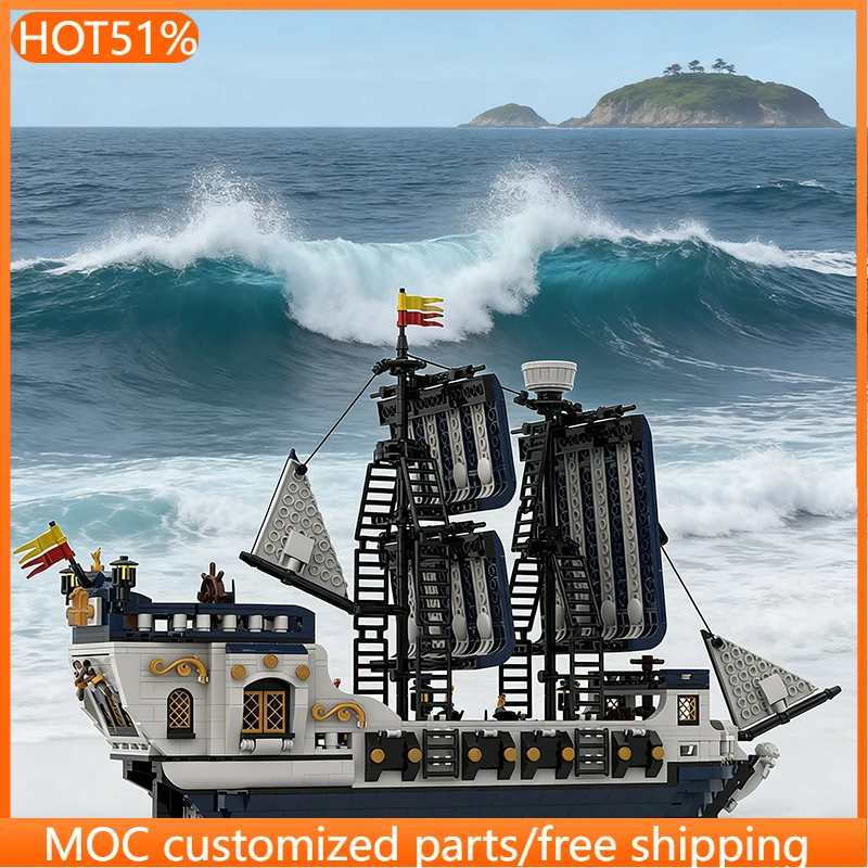 1828 PCS 선박 브릭 장군의 항해선 MOC 맞춤형 모듈식 빌딩 블록 디자인 창의적인 DIY 소년 장난감 크리스마스 선물