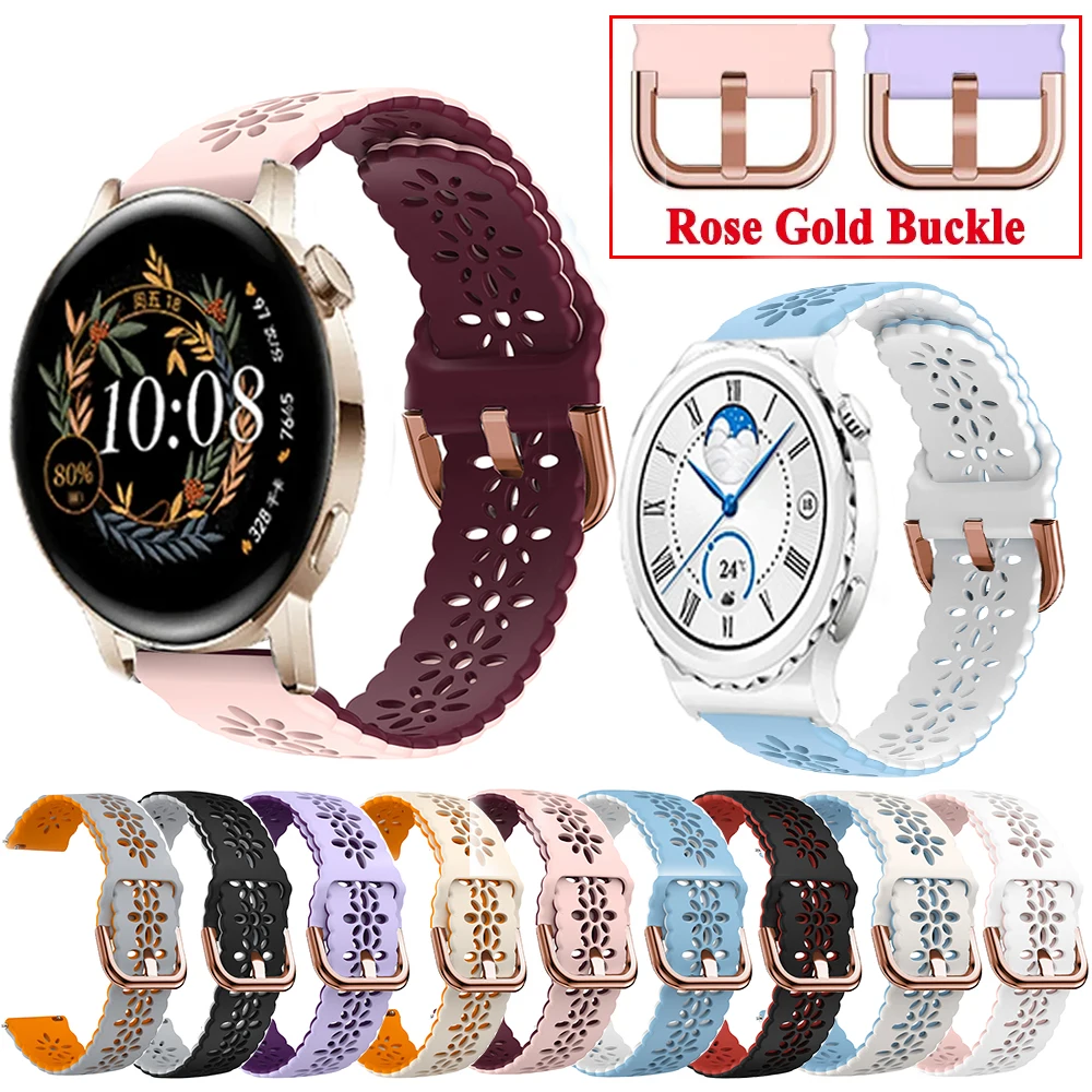 20mm Armbänder für Huawei Watch GT 2 GT 3 42mm Silikon-Spitzenarmband Watch GT 3 Pro 43mm/Honor Magic 2 Damen Ersatzarmband