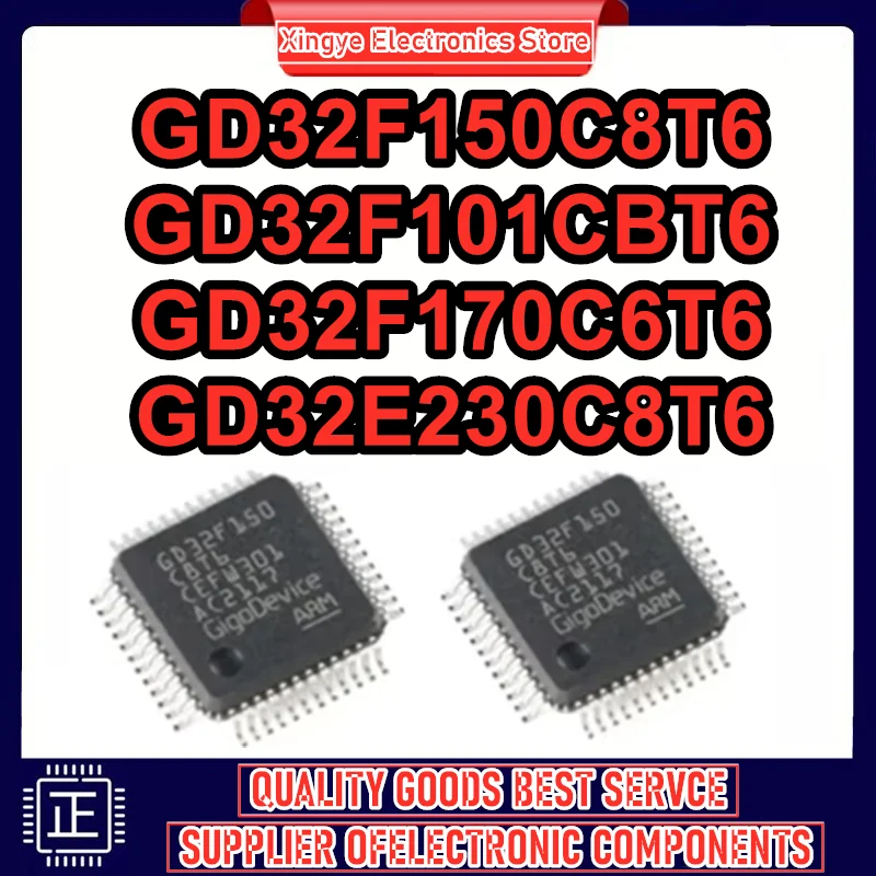 

Микроконтроллеры GD32F101CBT6, GD32F150C8T6, GD32F170C6T6, GD32E230C8T6, GD32F, GD32E — 100% новые оригинальные чипы в наличии