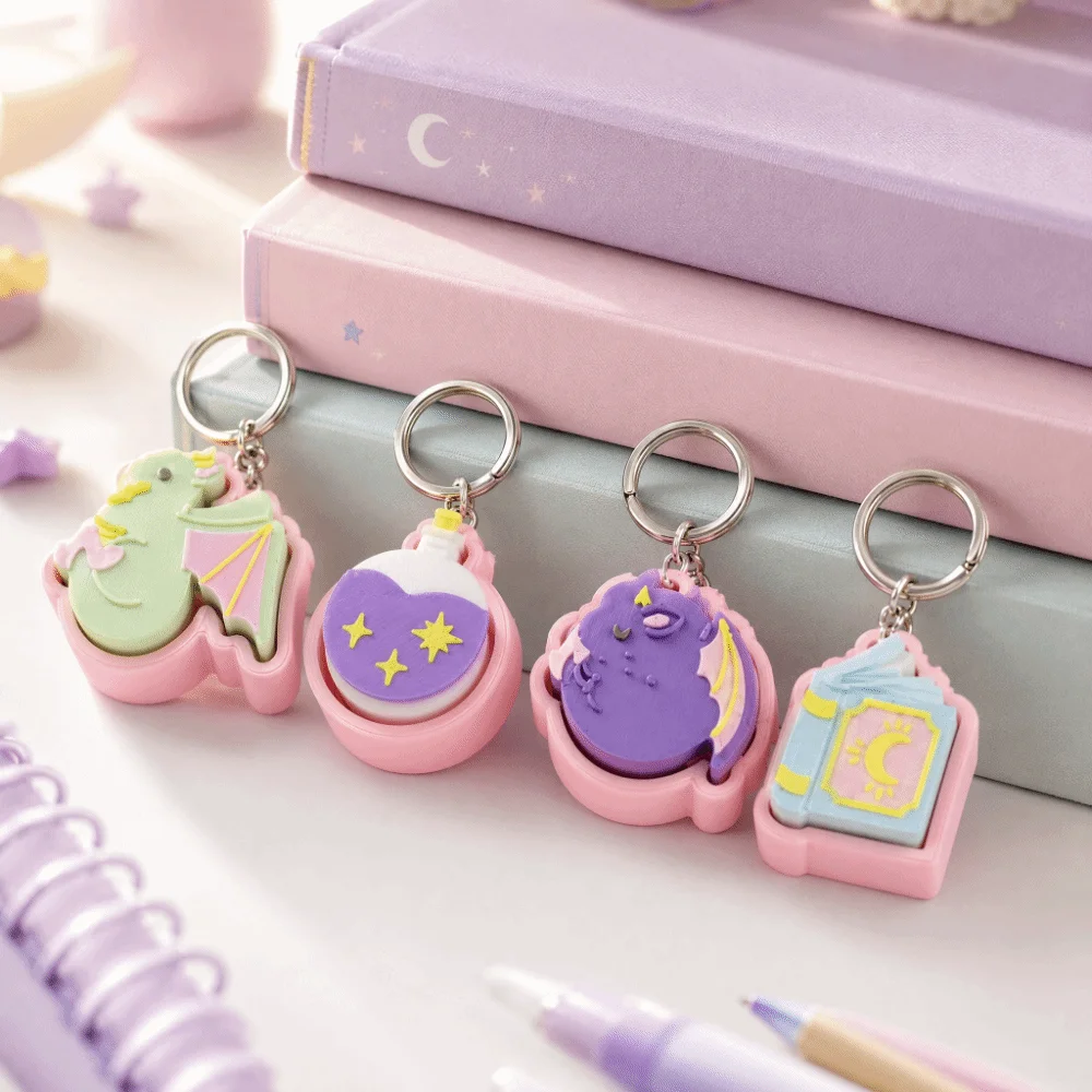 3D Printed Fantasy Flying Dragon Clicker Keychain Creative Funny Special Shape Keycap Pendant Keyboard-style Decorative