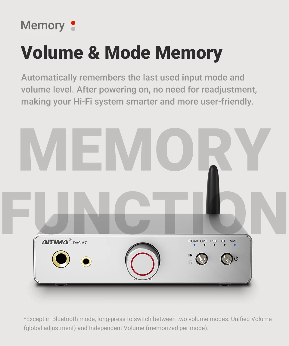 AIYIMA DAC-A7 Mini Stereo Audio USB-Decoder Kopfhörerverstärker Bluetooth 5.4 ES9038Q2M für Heim/Desktop Aktiv-Lautsprecher – Detail 13