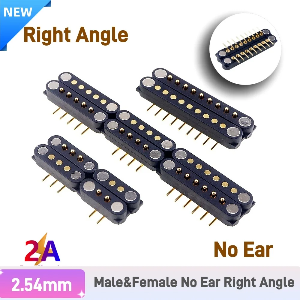 1/5/20 Stück 2A DC Magnetischer Pogo-Pin-Steckverbinder 2Pin 3 4 5 6 7 8 9P Pogopin Stecker Buchse Abstand 2,5mm Federkontakt DC-Stromanschluss