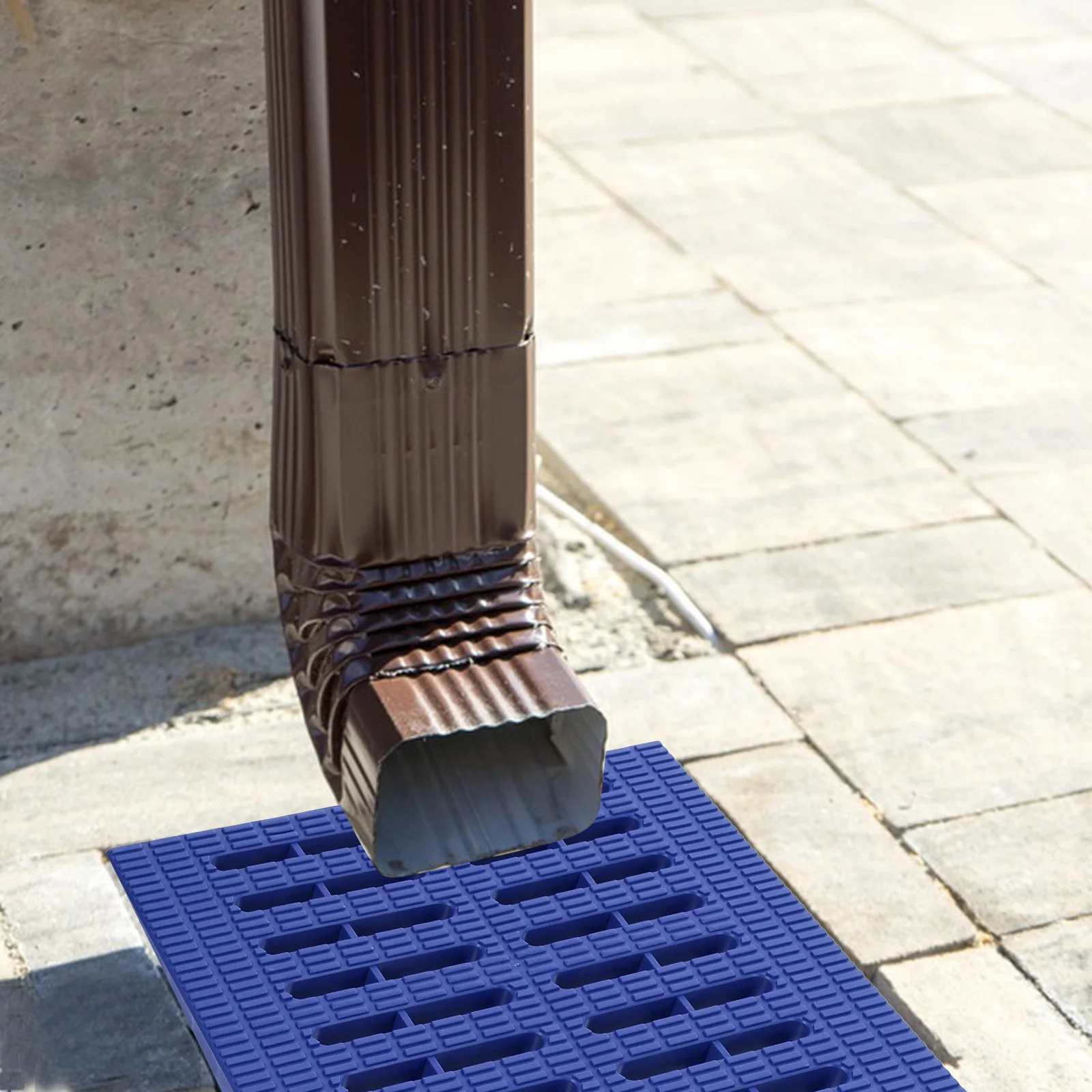 

Plastic Trench Drain Grate Blue 20x30x2.5cm Hardwearing Polymer Floor Drain Filter Strainer for Kitchen Outdoor