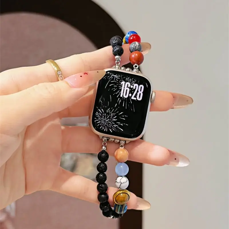 

Ремешок-цепочка из странных бусин, совместимый с 38/40/41/42/44/45/46/49 мм, совместимый с ремешком Apple Watch Ultra/Se10/9/8/7/6/5/4/3/2/1