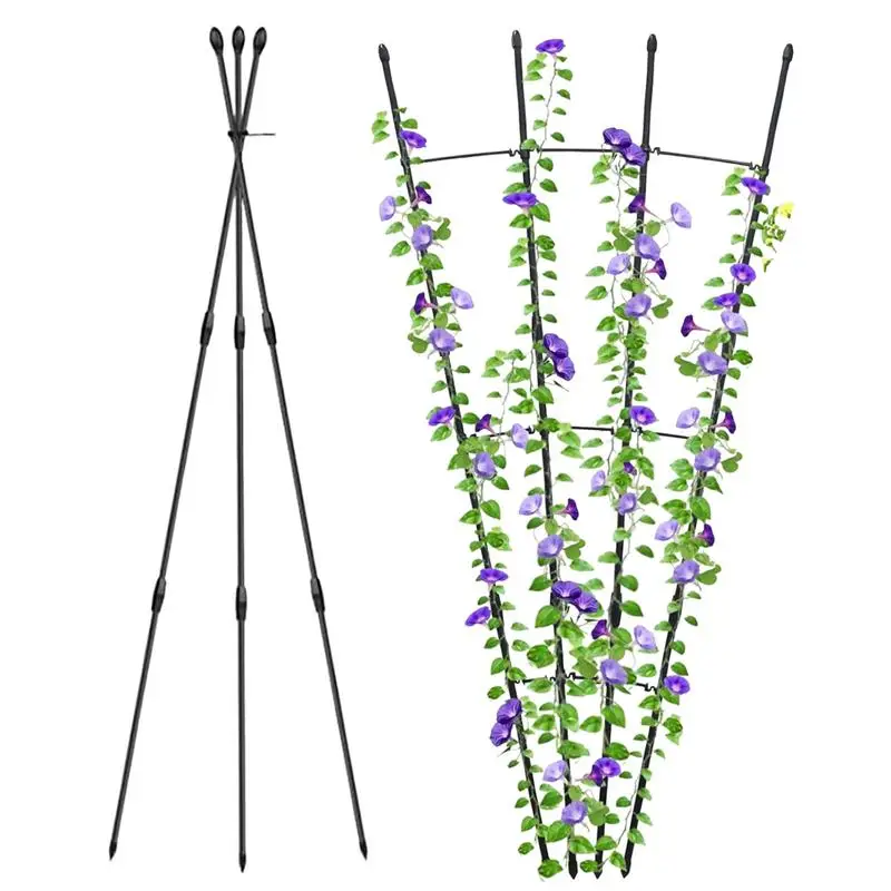 

Trellis For Climbing Plants 2 Pieces Outdoor Tomatoes Cage Vertical Space-Saving Garden Trellis For Cucumber Grape Patio Rose