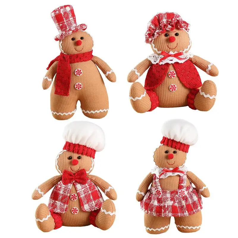 Christmas Gingerbread Man Plush Doll Christmas Pillow Home Decor Toy Unique Gingerbread Man Plush Pillow for Kids Xmas Gift