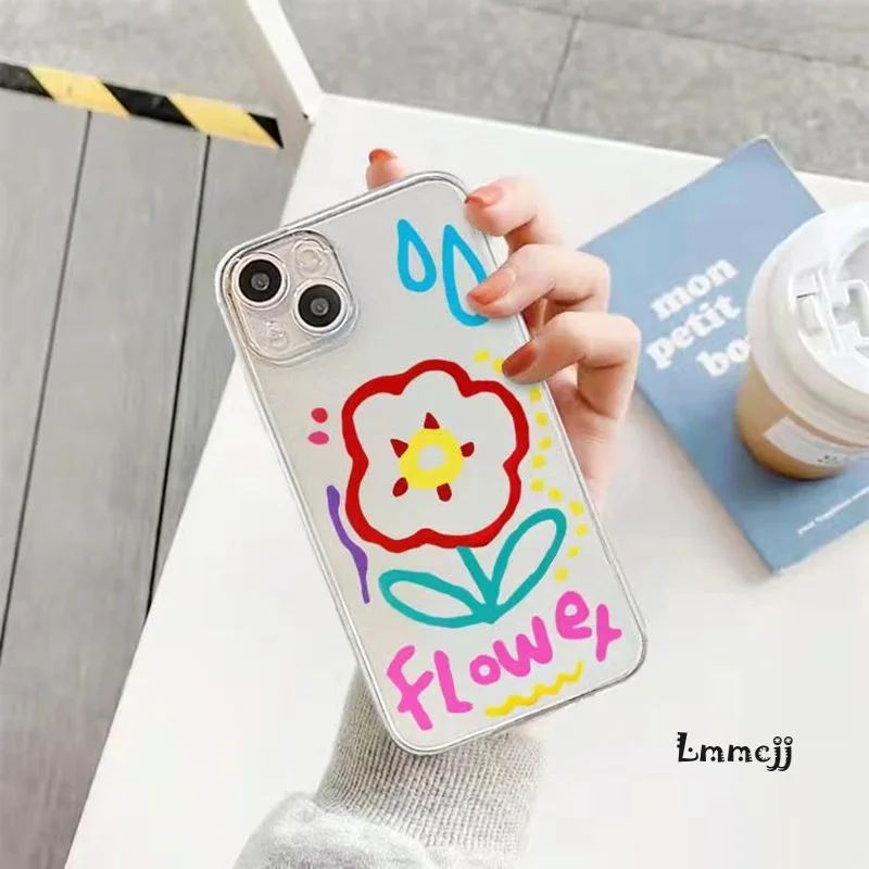 Lmmcjj INS Flower Phone Case For Samsung Galaxy A53 5G A54 A52 A14 A13 A22 A23 S23 Plus S22 Ultra S21 FE Silicone Phone Cover