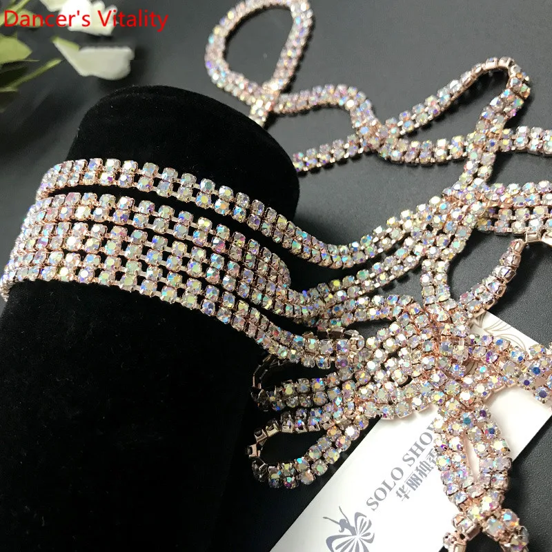 Women Girls 2 layer Diamond  Hip Scarf Waist Belt Belly Dance Belt Metal Chain Jewelry Party Dangle