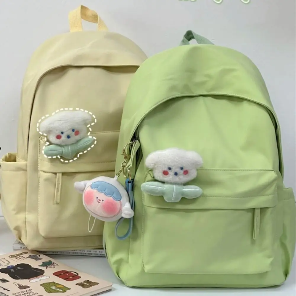 Backpack Casual Canvas Book Backpack Green Adjustable Strap Large Capacity Street Travel Bag Student School Bags Portable