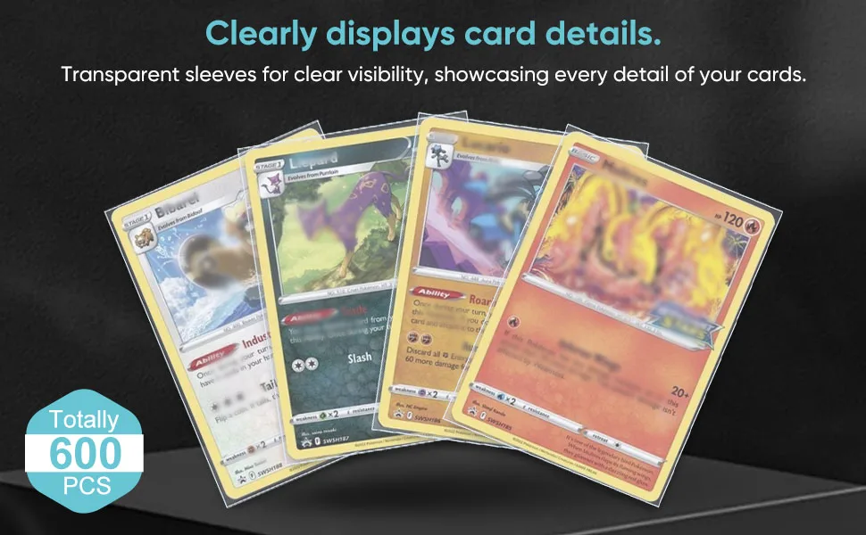 66 x 91 mm transparente innere Kartenhüllen, 100/300 Stück, hochtransparenter, kratzfester Schutz für Pokemon TCG Yugioh Sport-Sammelkarten – Detail 3