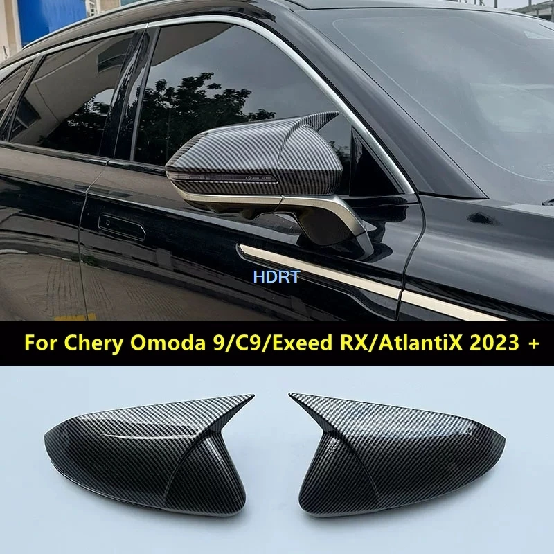Car Style Rear View Mirror Shell Frame Side Reverse Wing Mirror Cover Accessories For Chery Omoda 9/C9/Exeed RX/AtlantiX 2023 +