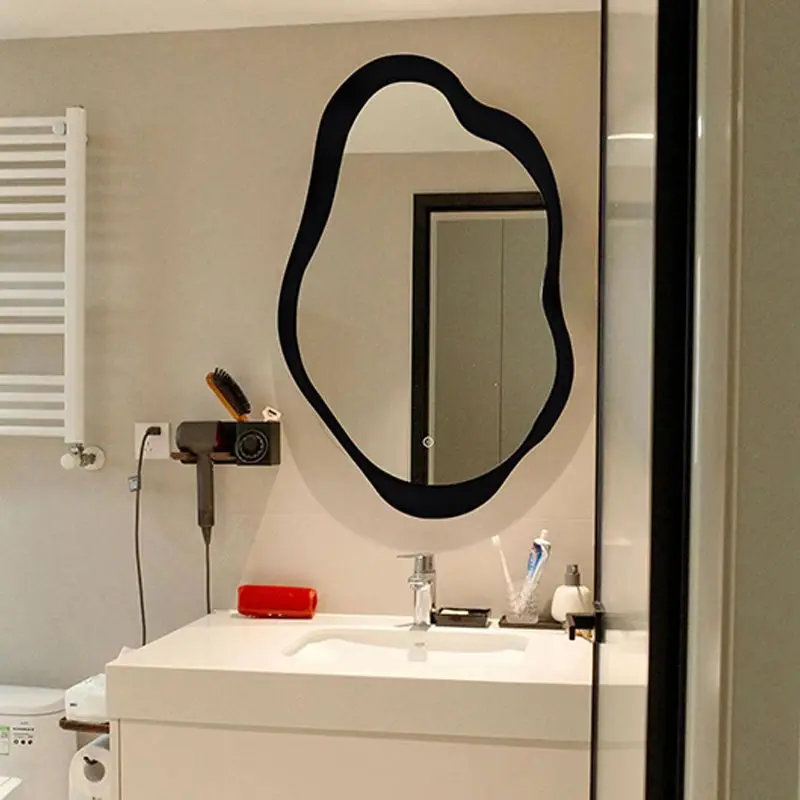 Irregular dresser special-shaped makeup mirror art cloud decorative mirror homestay smart bathroom wall-mounted bathroom mirror