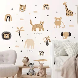 3Pcs Cartoon Boho Animals Wall Sticker Nursery Wall Stickers Children's Room Wall Decals Kids Room Decor Living Room Decoration