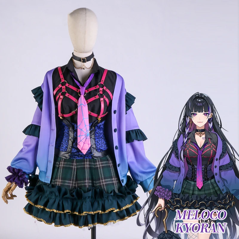 COS-HoHo Vtuber Nijisanji XSOLEIL Meloco Kyoran Game Suit Sweet Lovely Uniform Cosplay Costume Halloween Party Outfit Women