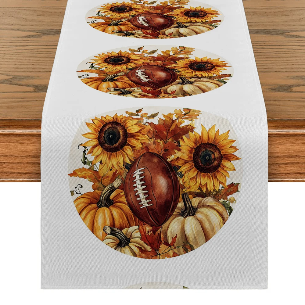 

Pumpkin Football Sunflower Table Runners Tablecloth Home Decoration Dining Tables Table Runner Wedding Party Tablecover