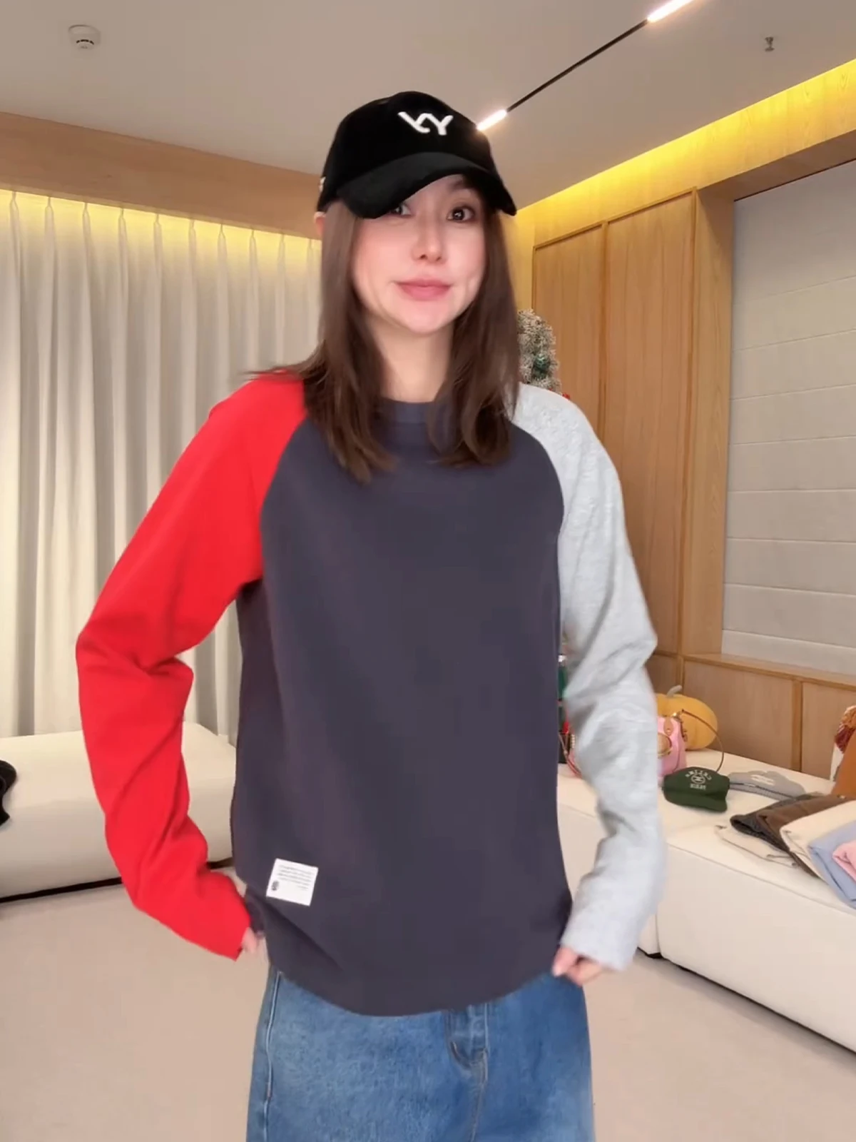 

Женская футболка с длинным рукавом и круглым вырезом, весенняя новинка, уличный стиль, свободный крой, из чистого хлопка, комфортная