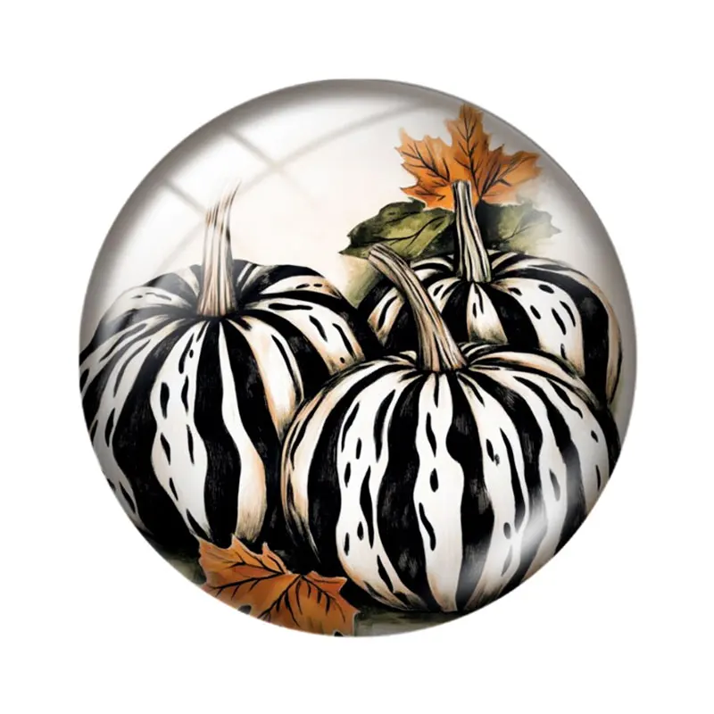 Cute Fall Pumpkins 12/18/20/25mm glass cabochon  bracelet pendant rings for jewelry demo earrings back Making findings