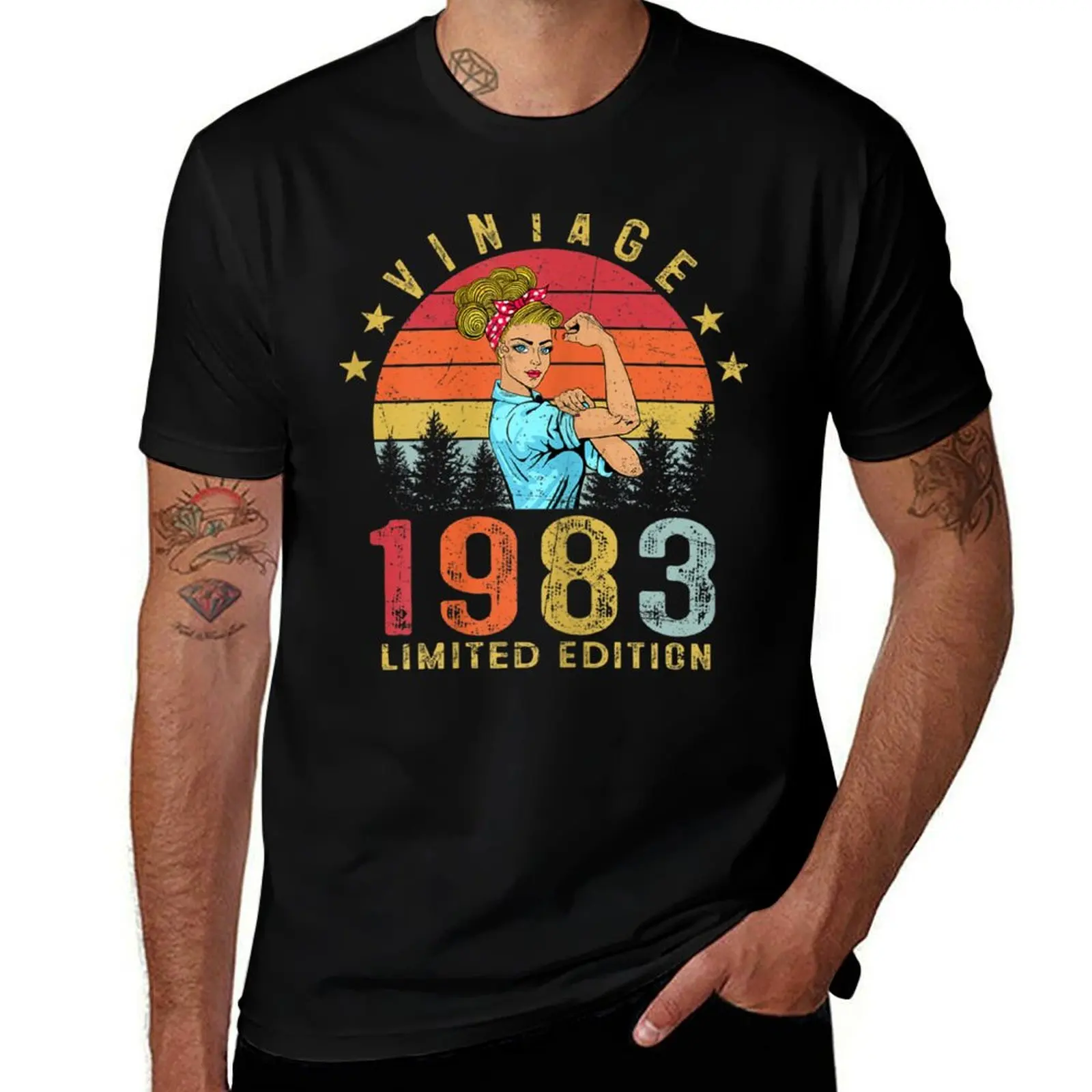 

Vintage 1983 Made In 1983 40th Birthday Women 40 Years Old T-Shirt man t shirt summer t shirts for man slim fit T-shirt