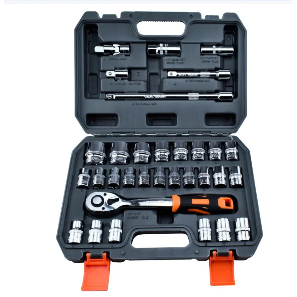 

Multifunctional 32pcs Box Spanner Combination Chrome Vanadium Tool Socket Wrench Set Tool Kit for Truck