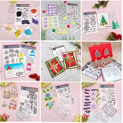 Metal Cutting Dies Cut Clear Stamps Christmas Flower Stencil Snowman Birthday WordsScrapbooking Paper Craft Handmade Card Album