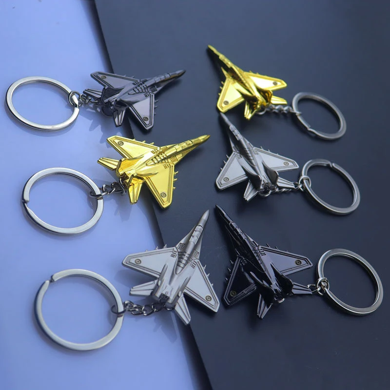 Men Metal Fighter Keychain Gadgets For Man Battleplane Key Chain On Bag Car Trinket Jewelry Boyfriend Gifts Souvenirs 1Pc