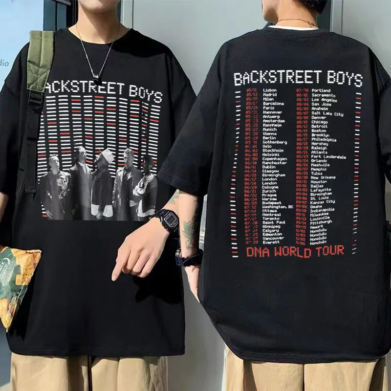 Vintage Backstreet Boys DNA World Tour Graphic Tshirt Men Women Fashion Oversized T-shirts Pop Music Boy Band Bsb Group T Shirts