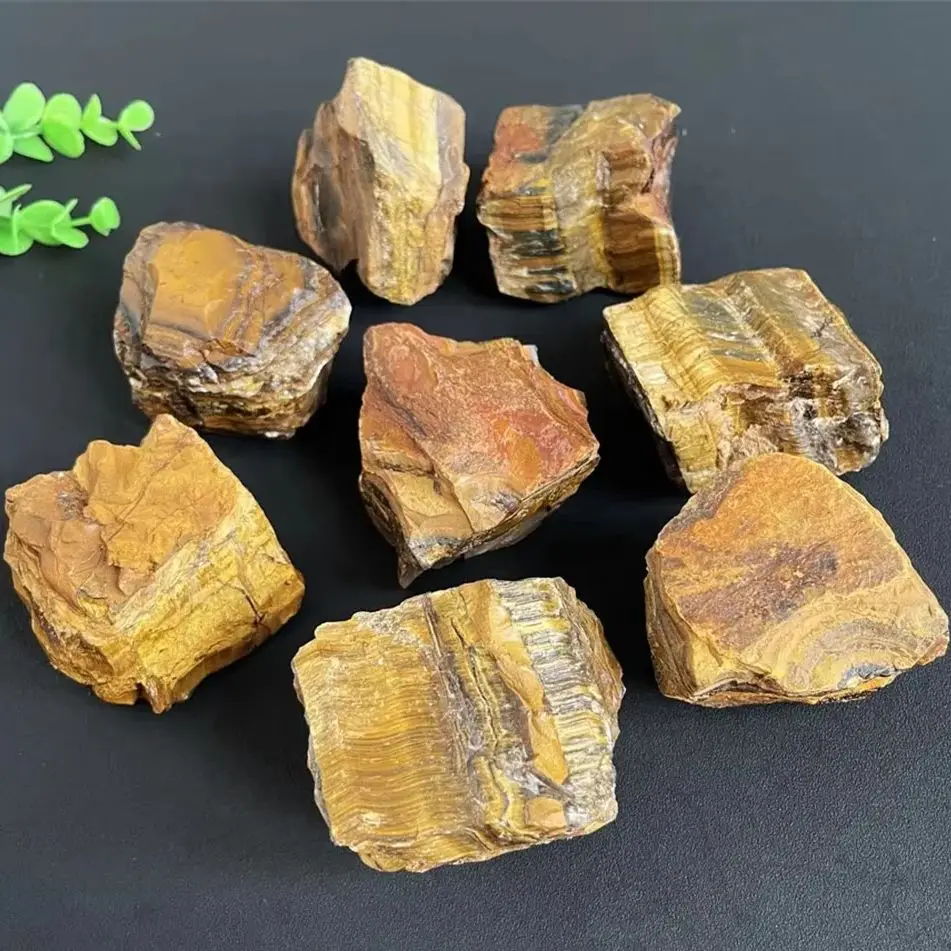 Natural Tiger Eye Raw Stone Rough Quartz Crystal Reiki Healing Rock Mineral Specimen Aromatic Diffusion Mineral Garden Specimens