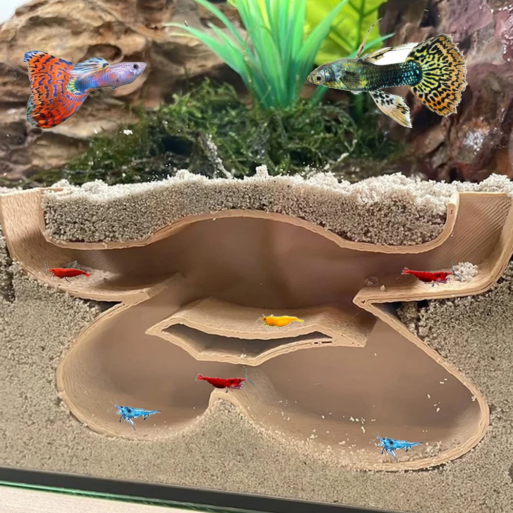 Crab-shaped Hide Maze Aquarium Cave| Create a play zone for your fish, shrimp, pleco, etc | Observe them as they play and forage