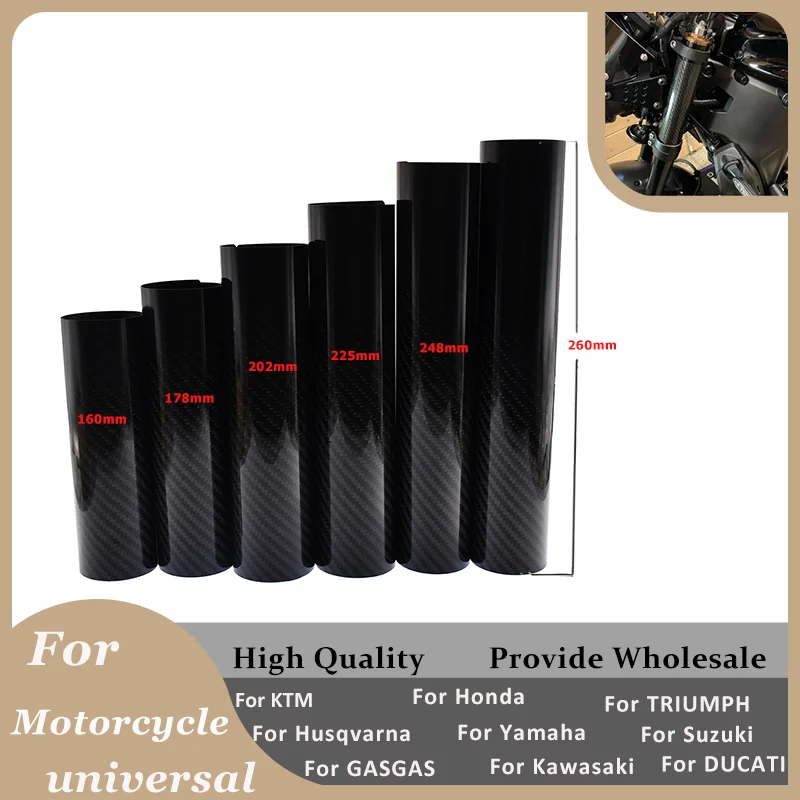 160mm-260mm Carbon Fiber Front Fork Guard Wrap Cover for Kawasaki Suzuki Honda KTM Yamaha Motocross Universal Parts