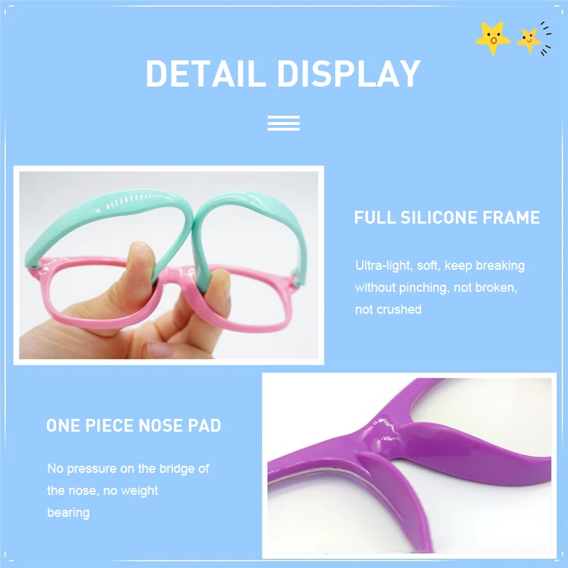 Óculos anti-azul de silicone, armação ótica transparente para crianças, óculos para meninos e meninas, proteção uv400