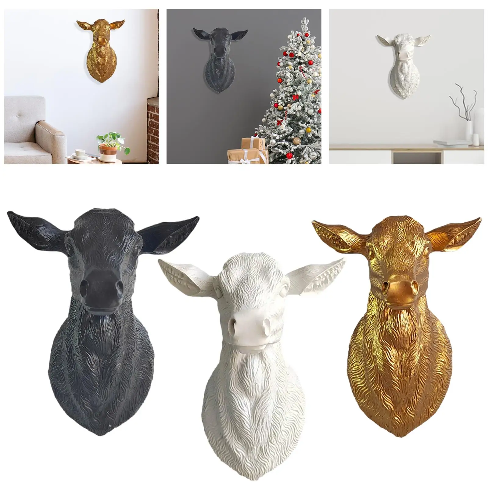 Animal Wall Sculptur Decor Wall Hanging Vase for Office Bar Sofa Background