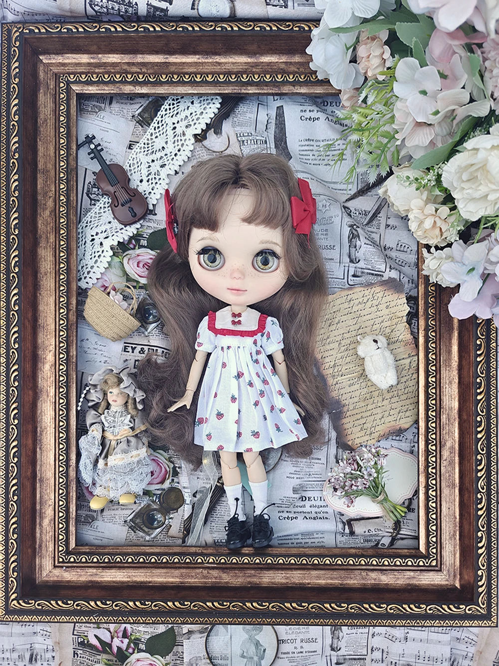 Nowe ubranka dla lalek Blythe, urocza codzienna sukienka w truskawki, zestaw w wiśniach, ubrania dla lalek Ymy Licca Azones Ob22 24 27, akcesoria dla lalek YMY