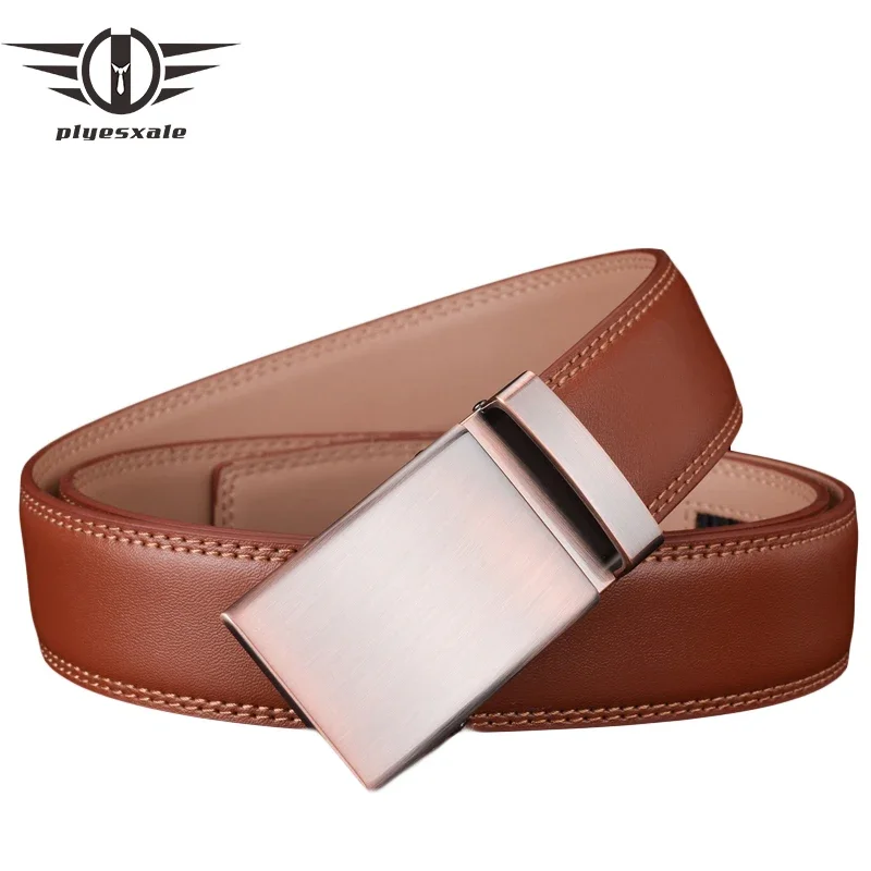 

Plyesxale Designer Belts Men High Quality Genuine Leather Belt Mens Belts Luxury Ceinture Homme Luxe Marque Brown Automatic G50