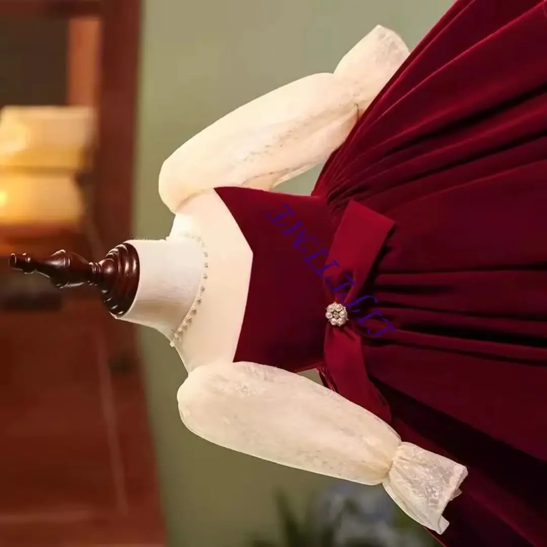 

Платье принцессы на день рождения для девочек по индивидуальному заказу, детское поздравительное платье, юбка-пачка, подиум, фортепиано