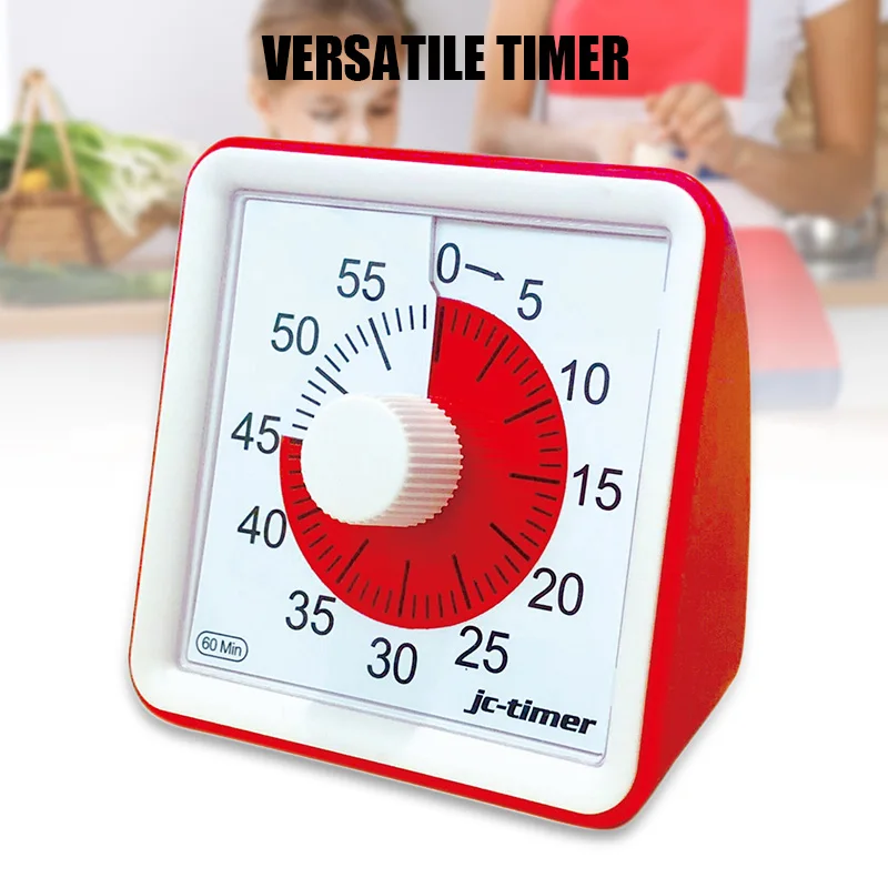 

1 Pcs 60 Minutes Visual Analog Timer Countdown Clock Time Management for Kids 60 Minutes No Loud Ticking Time Management