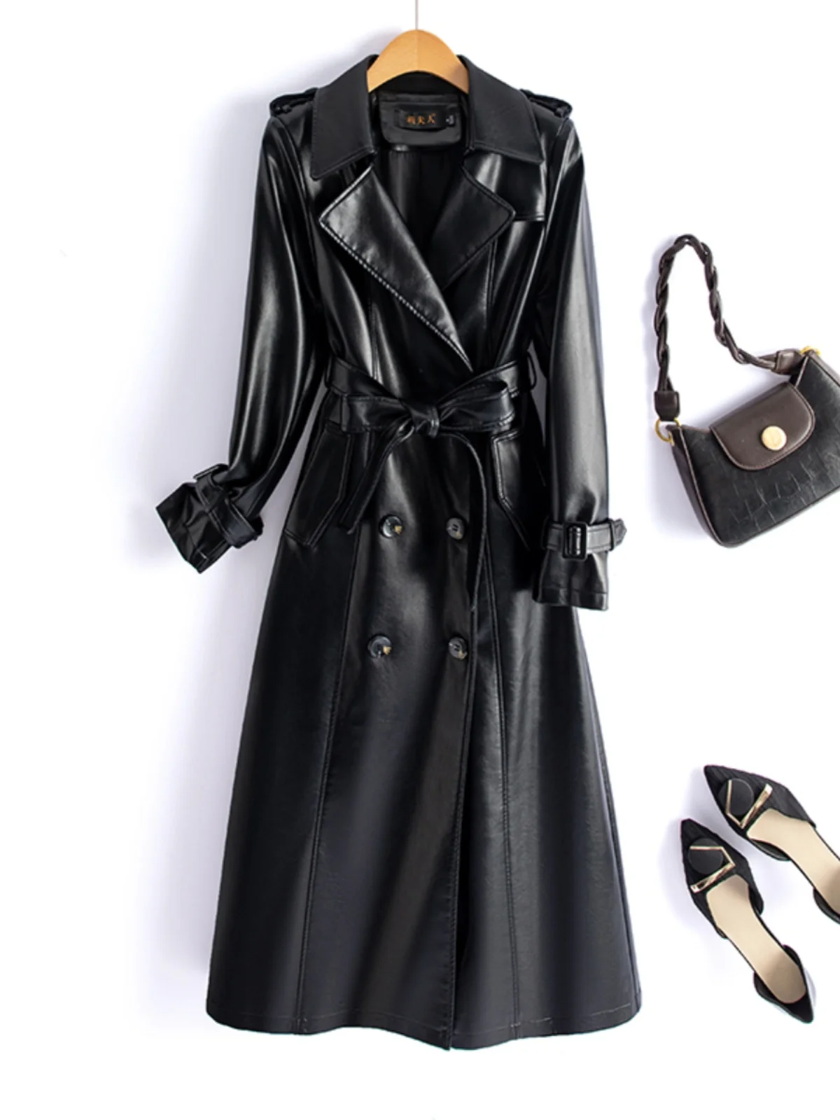 Real Leather Sheepskin Coat Women's Mid-Length Stylish Slimming Autumn Winter New Korean Style Coat Over-Knee Outerwear