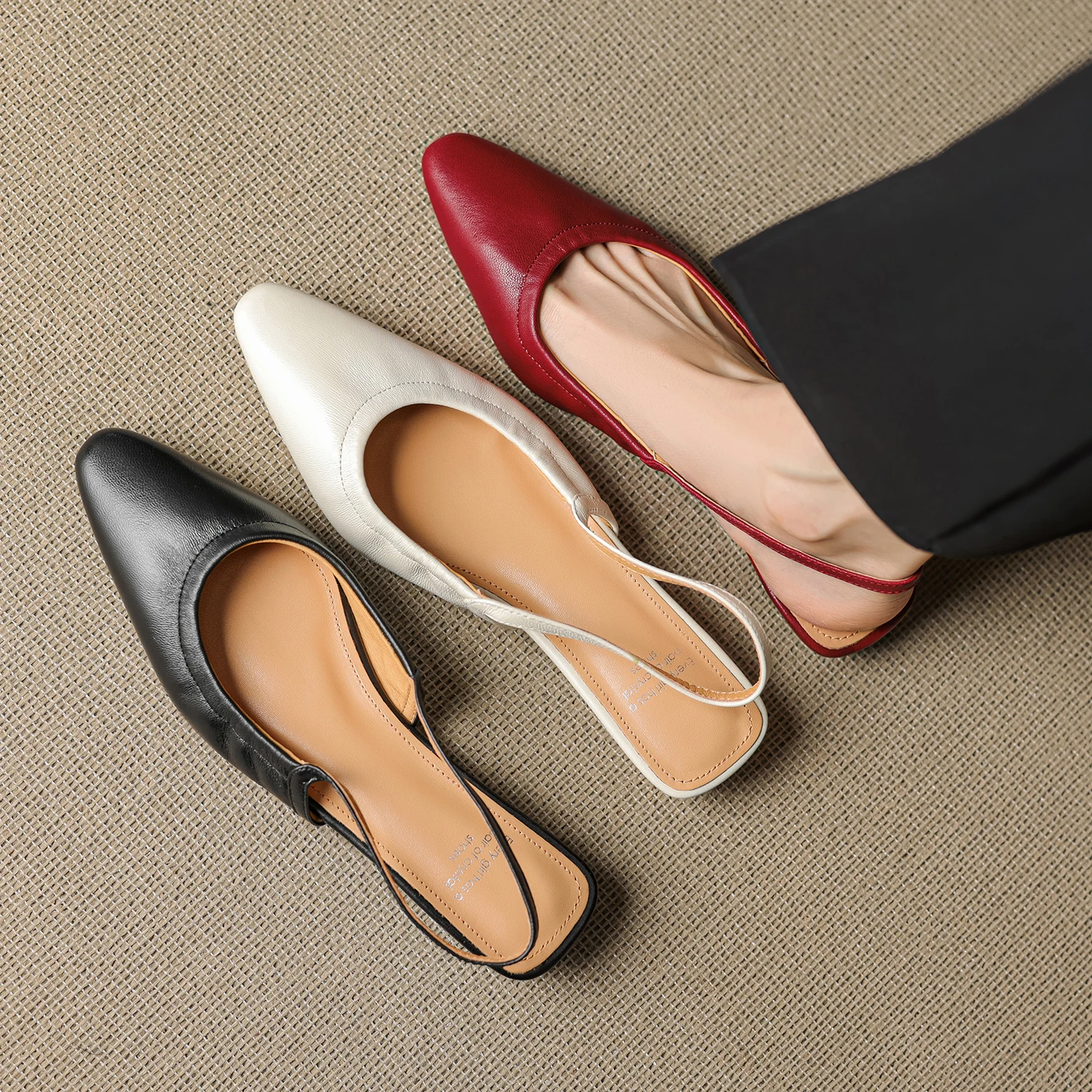 2026 new summer women sandals natural leather plus size 22-25cm sheepskin+pigskin back-strap low heel women shoes fashion