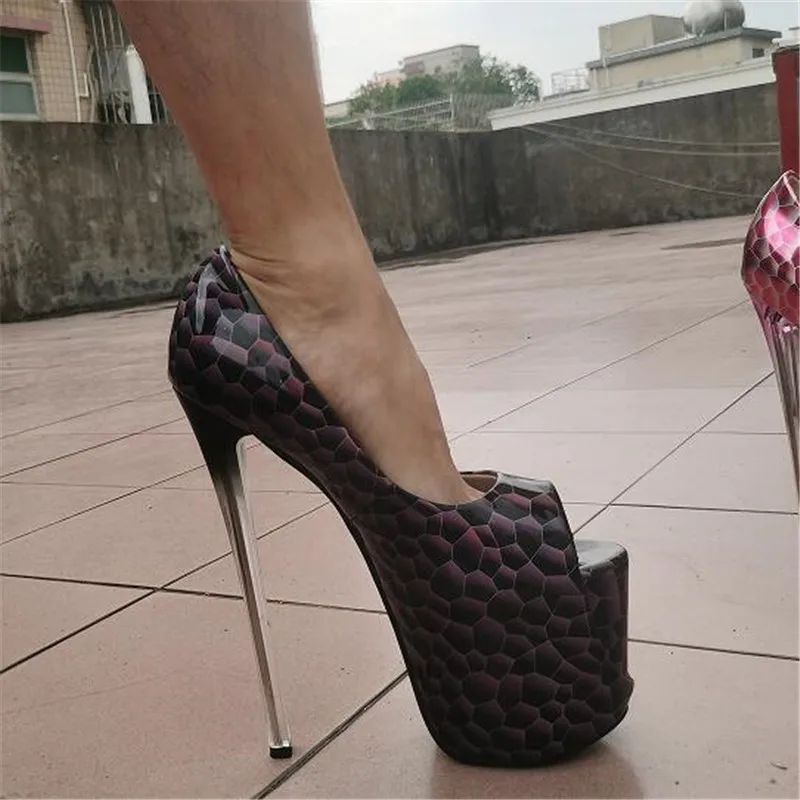 

New 2023 Catwalk Shows Pumps Platform Shoes Woman 20cm Ultra High Thin heels Bridal Peep Toe Ladies Steel Pipe Dance Stilettos