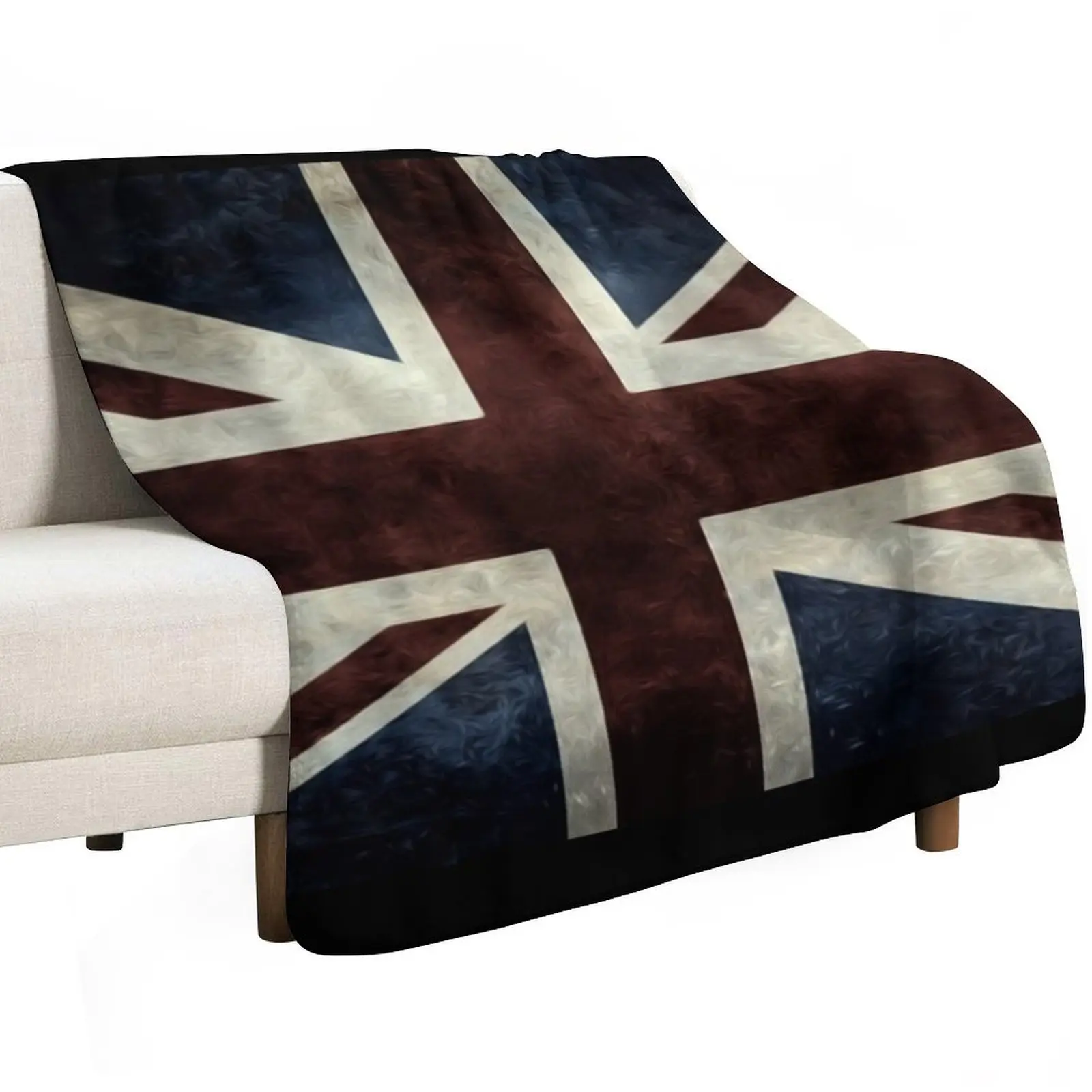 A grunge looking distressed Union Jack uk version Throw Blanket Bed Fashionable Large Sofa Quilt Travel for sofa Blankets