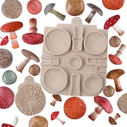 Three-dimensional Mushroom Silicone Mold Ultra-light Clay Soft Pottery Stone Sculpture DIY Fondant Mold Model Making Tool