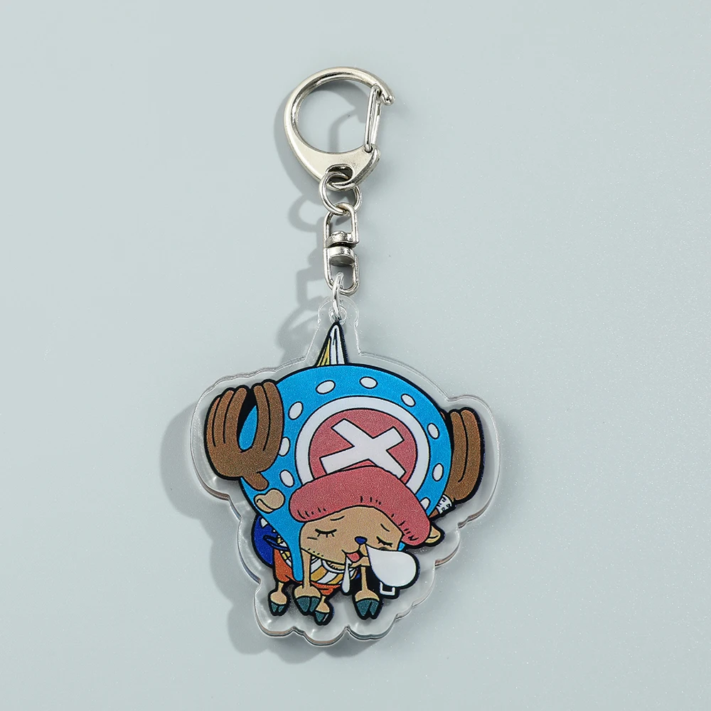 One Piece Anime Acrylic Keychain - Monkey D. Luffy Roronoa Zoro Tony Tony Chopper Pendant Figure Toy Gift