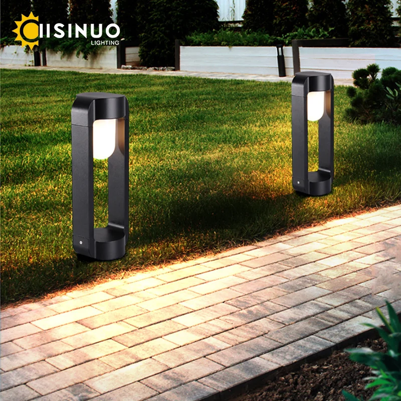 Aluminum Lawn Light Outdoor IP65 Waterproof Height H40/60/80cm Landscape Path Lamp E27 Base for Garden Pathway Villa Park Border