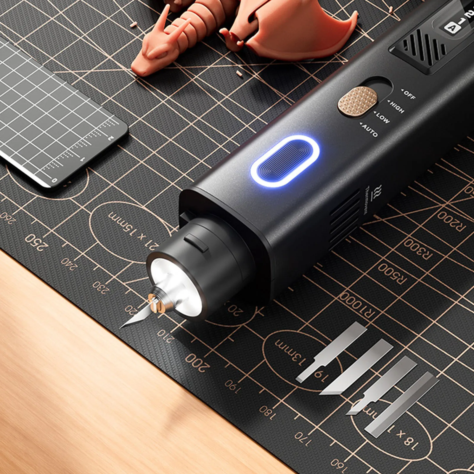 

Ultrasonic Cutter 40kHz High Precise Portable Handheld Ultrasonic Cutting Tool with 50 Replacement Blades for PCB Circuit Board