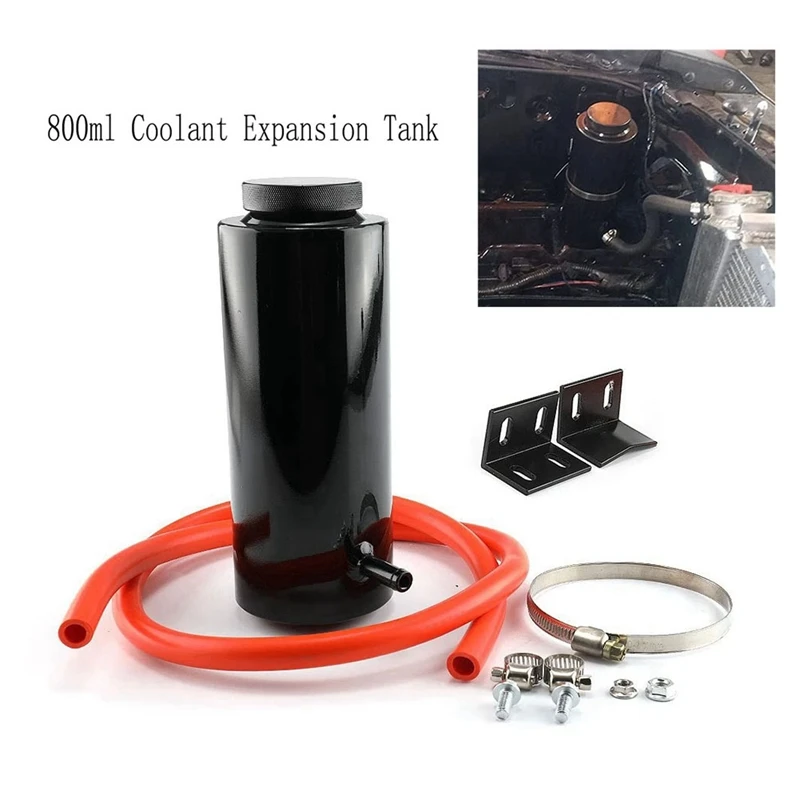 Aluminum Car Universal Radiator Coolant Tank 800Ml Coolant Expansion Tank Cooling Catch Bottle Overflow Reservoir